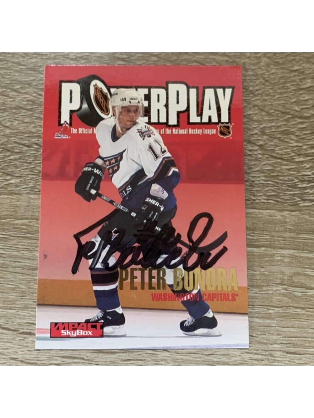 1995-96 SkyBox Impact #242 Peter Bondra AUTOGRAPH TTM Through The Mail